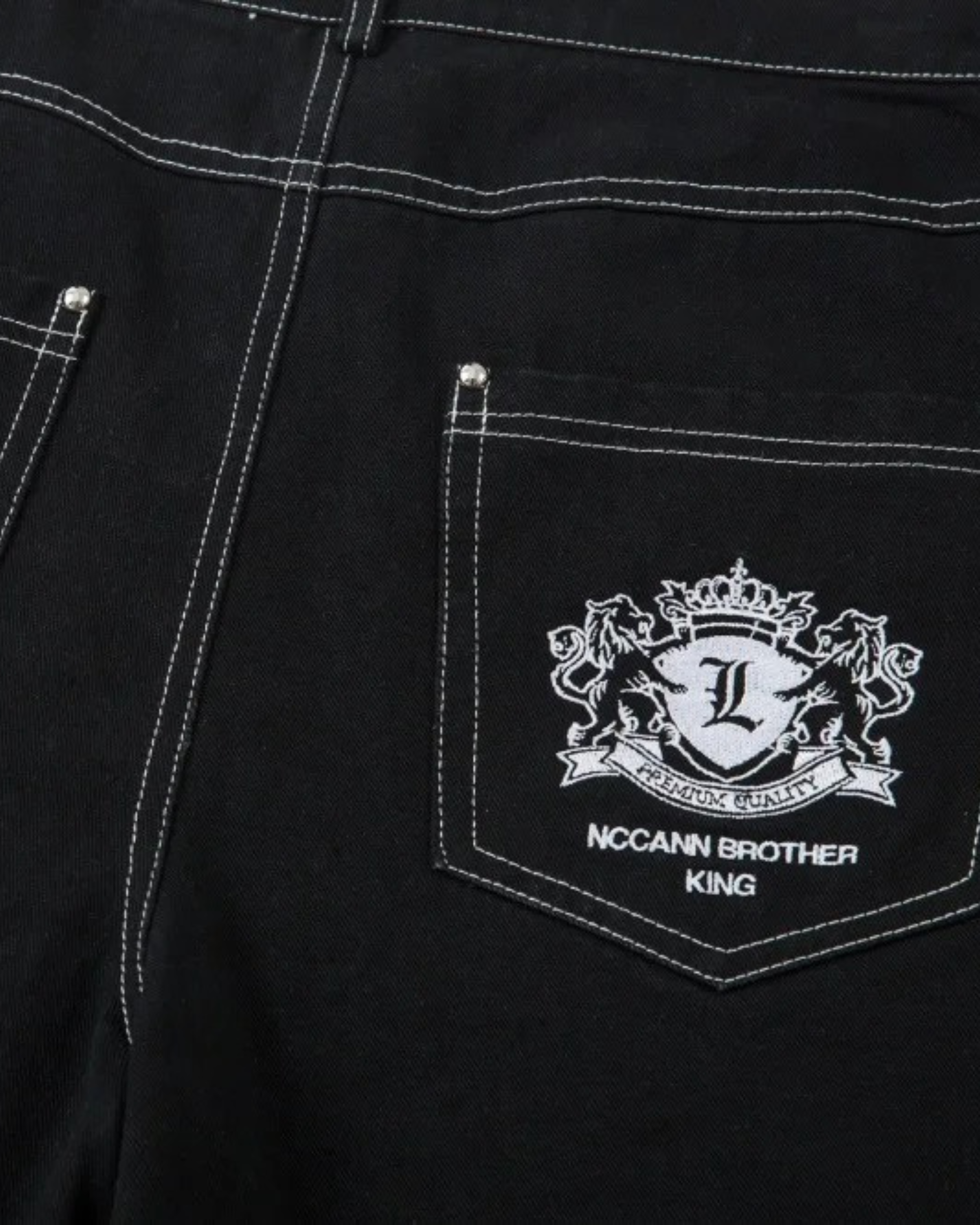 Heraldic Wide-Leg Denim
