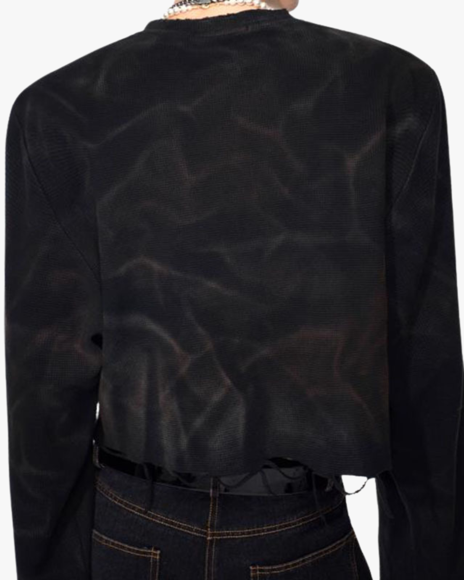 Distressed Crop Sweatshirt