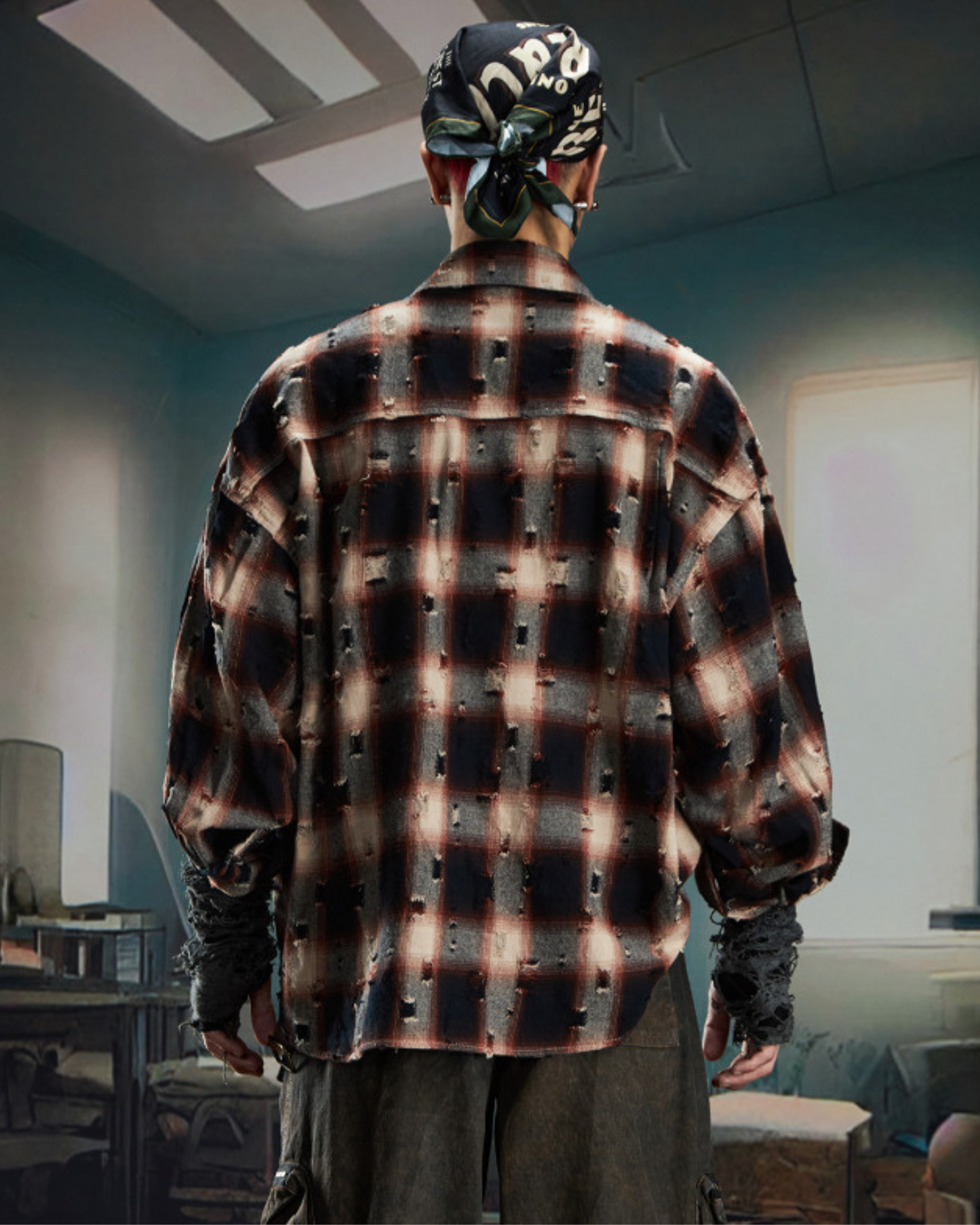 Distressed Checkered Shirt