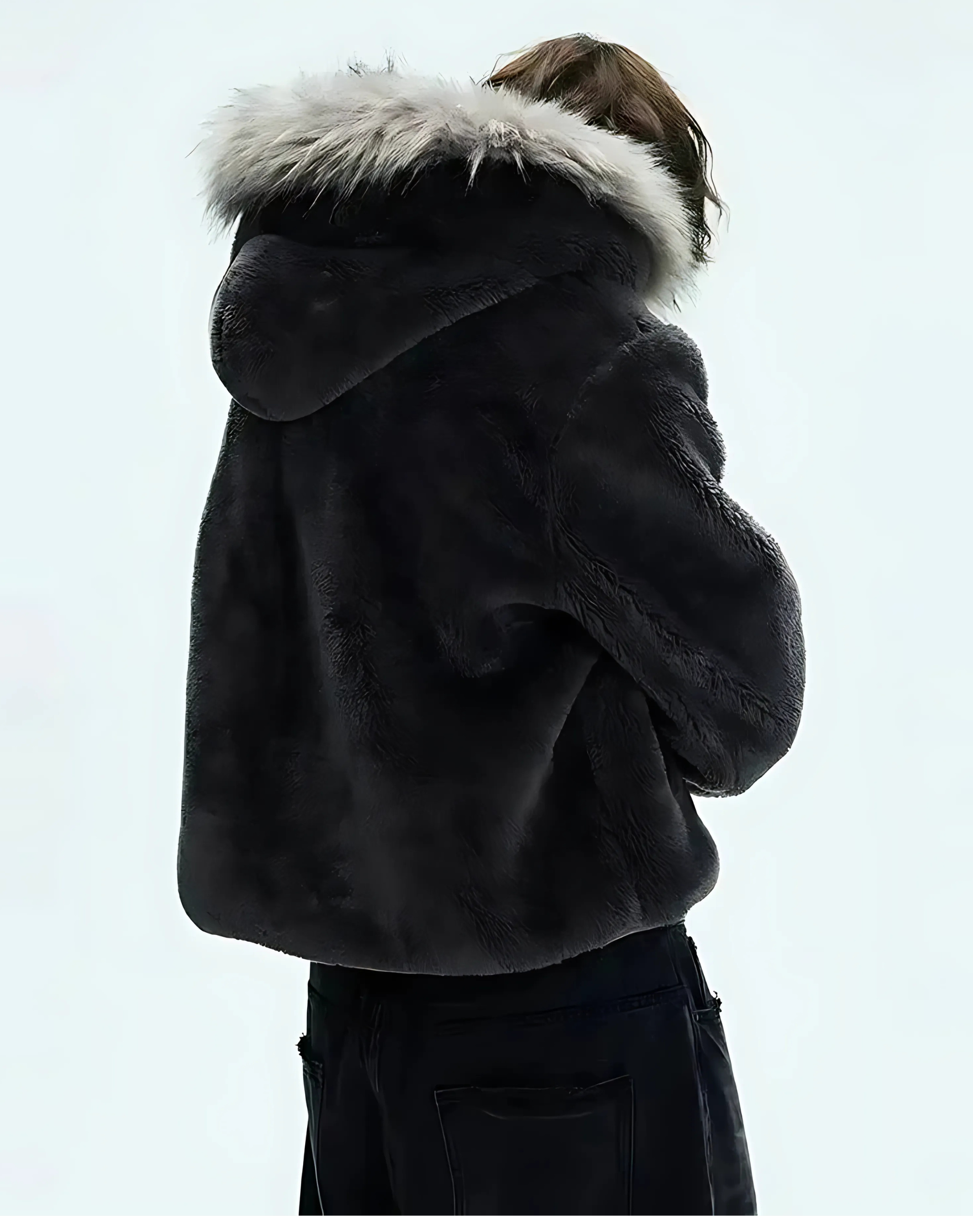 Shadow Fur Hooded Jacket – Arctic Trim