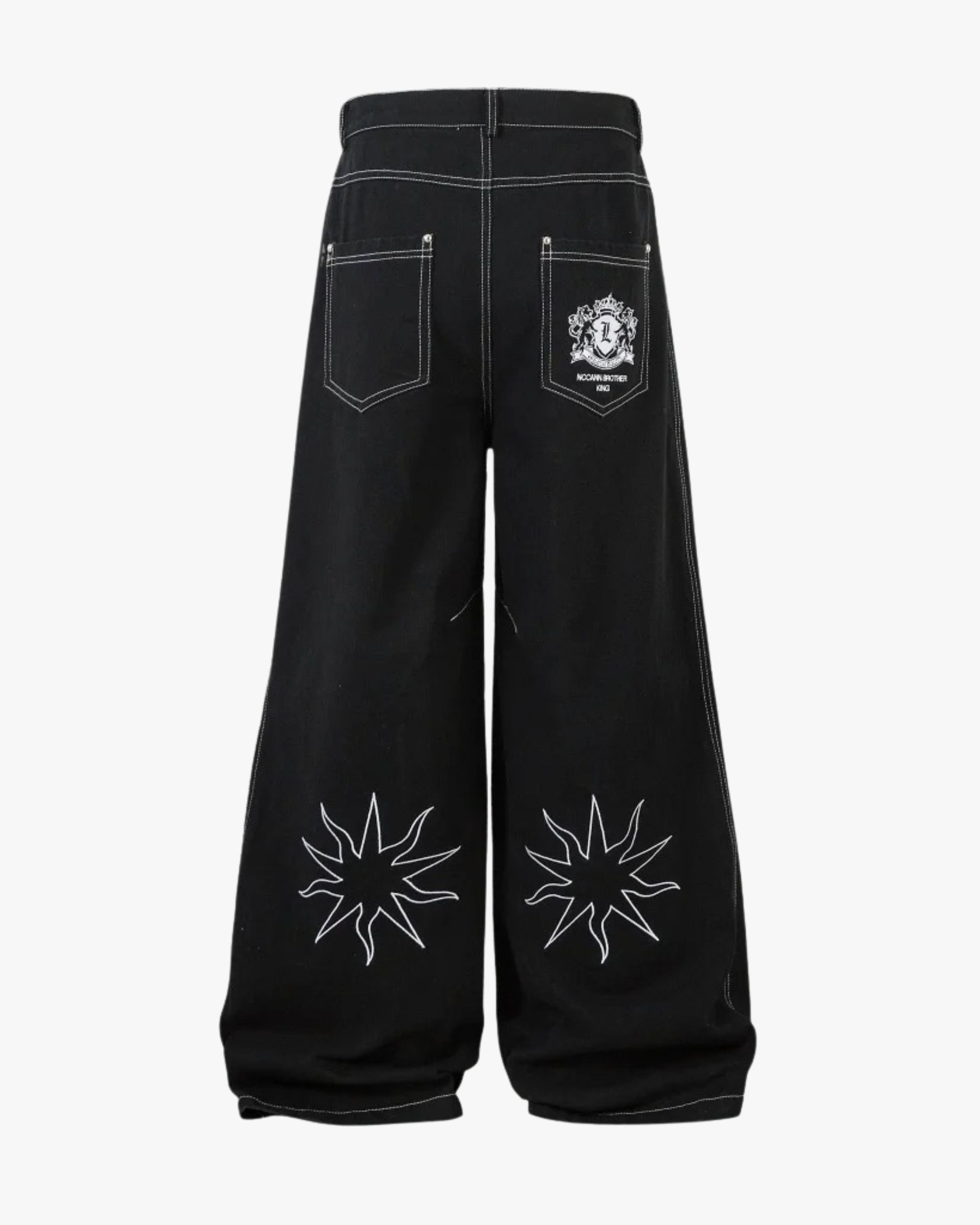 Heraldic Wide-Leg Denim