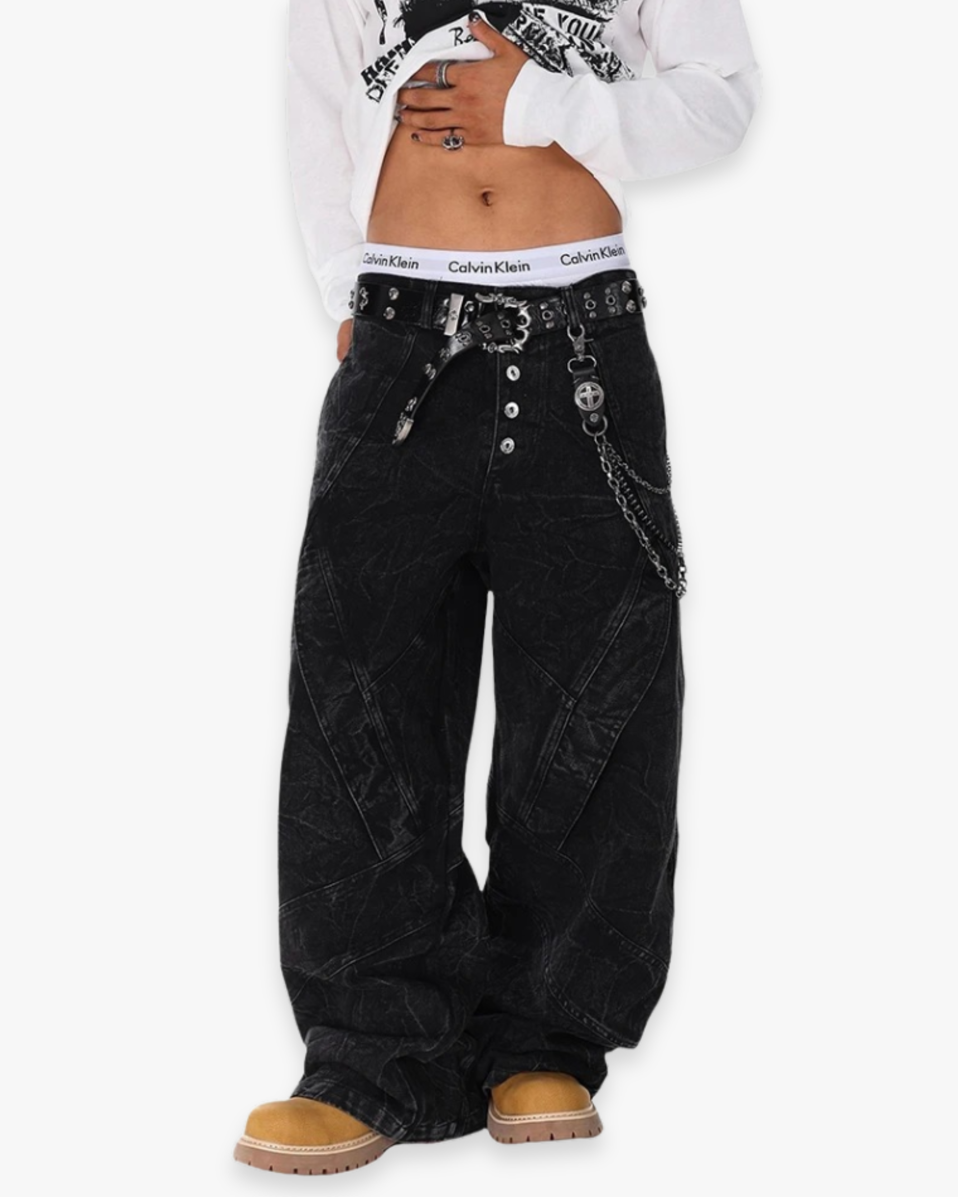 Wraith Stitch Wide-Leg Jeans