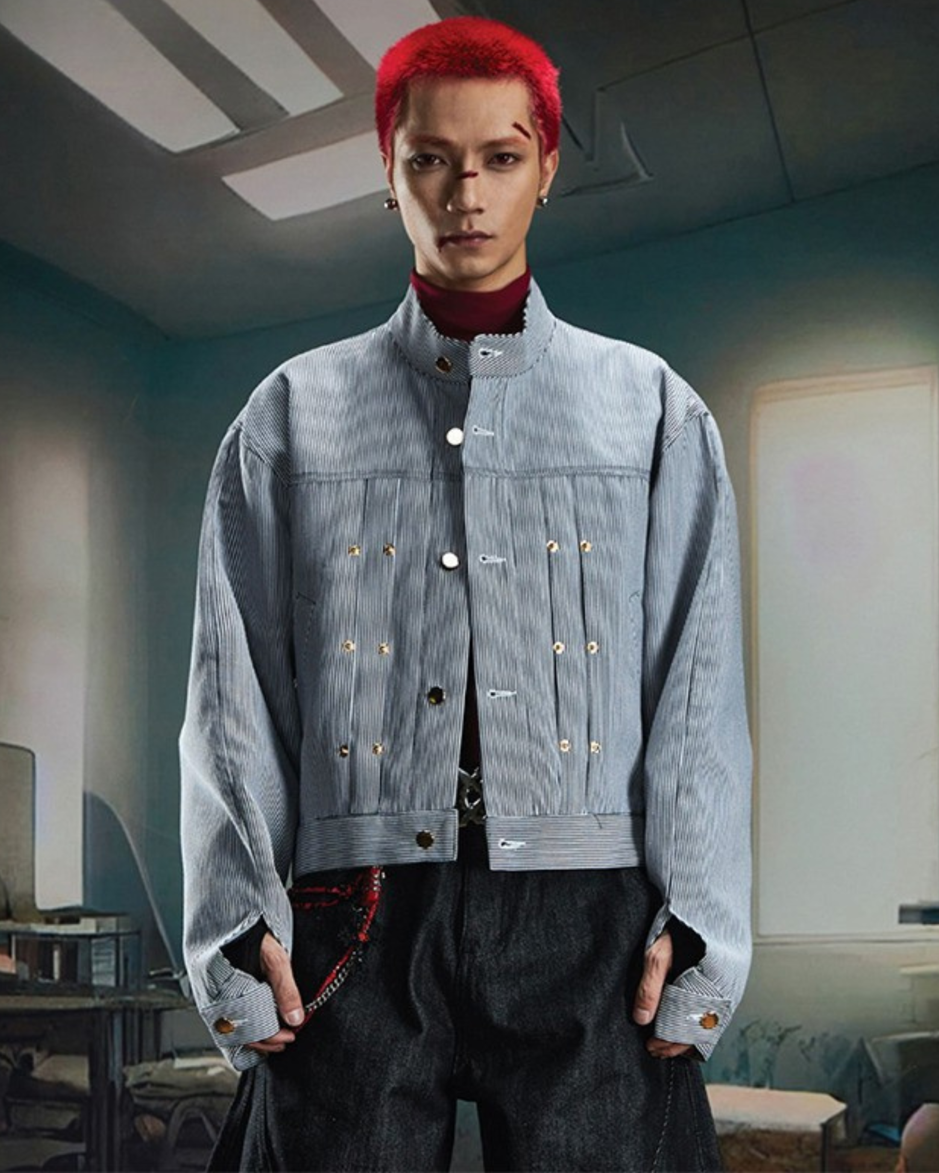 Cropped Striped Jacket