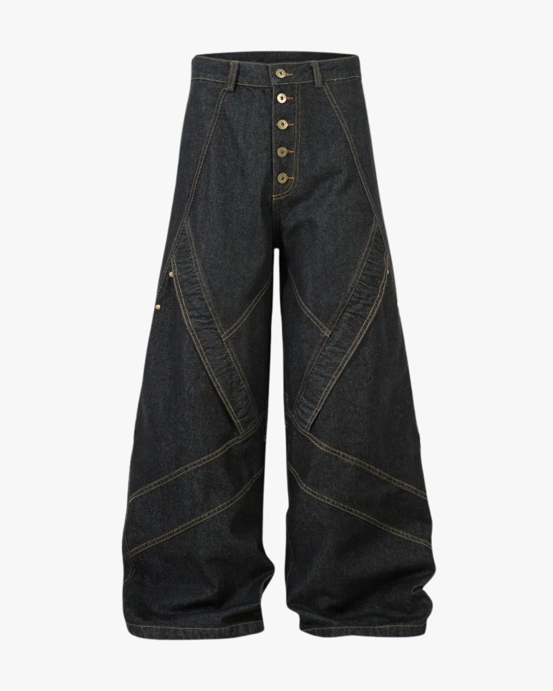 Phantom Stitch Wide-Leg Jeans
