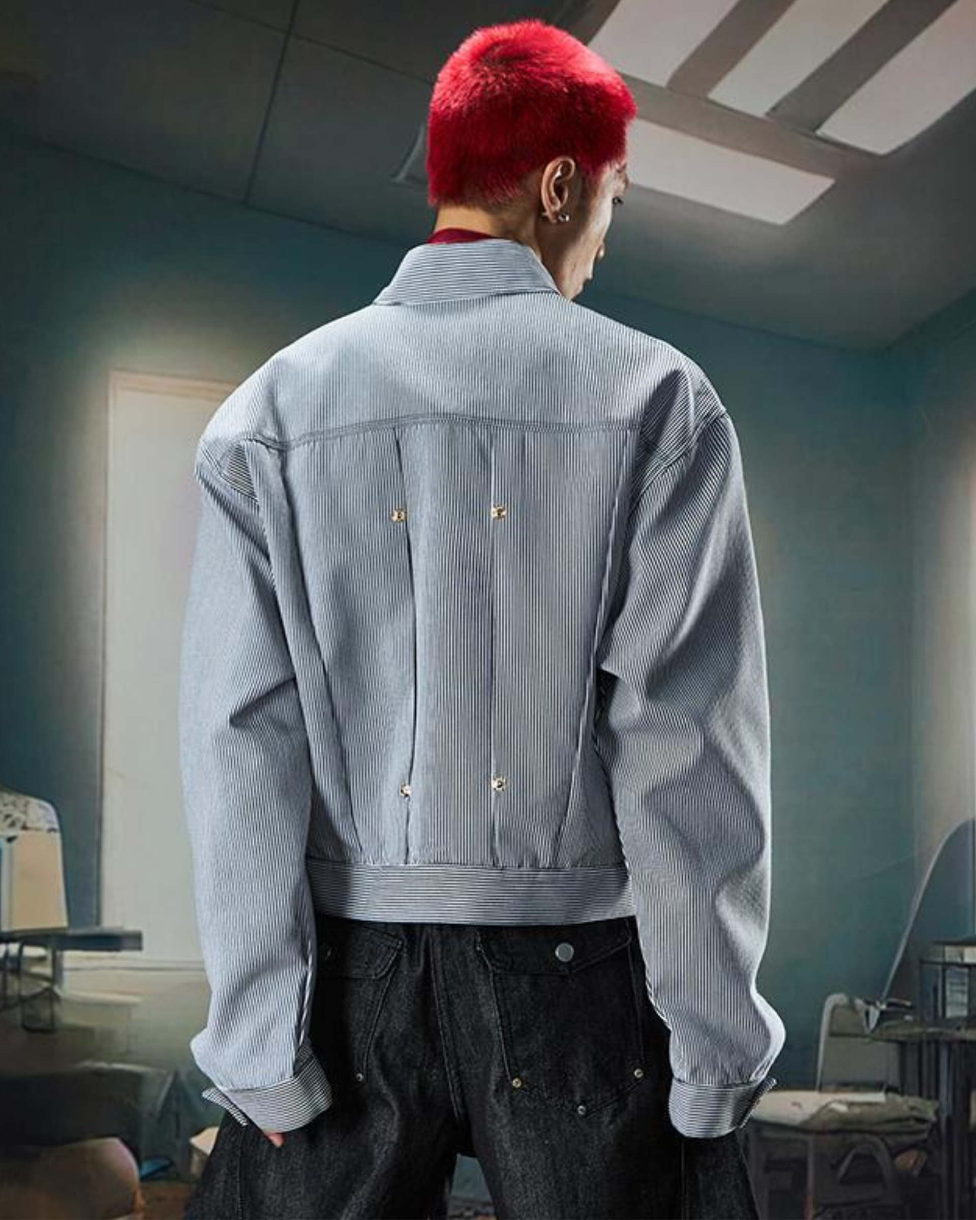 Cropped Striped Jacket