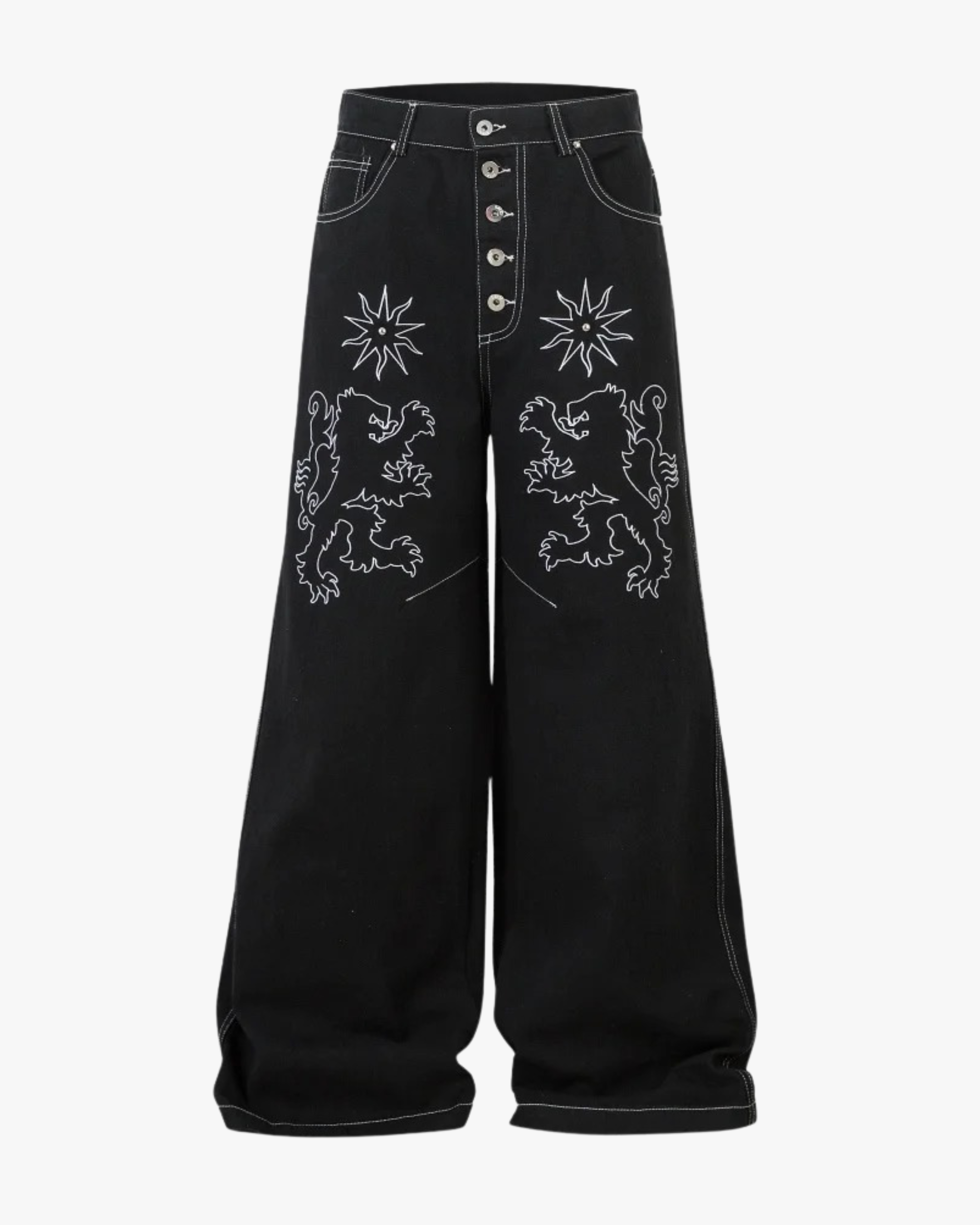 Heraldic Wide-Leg Denim
