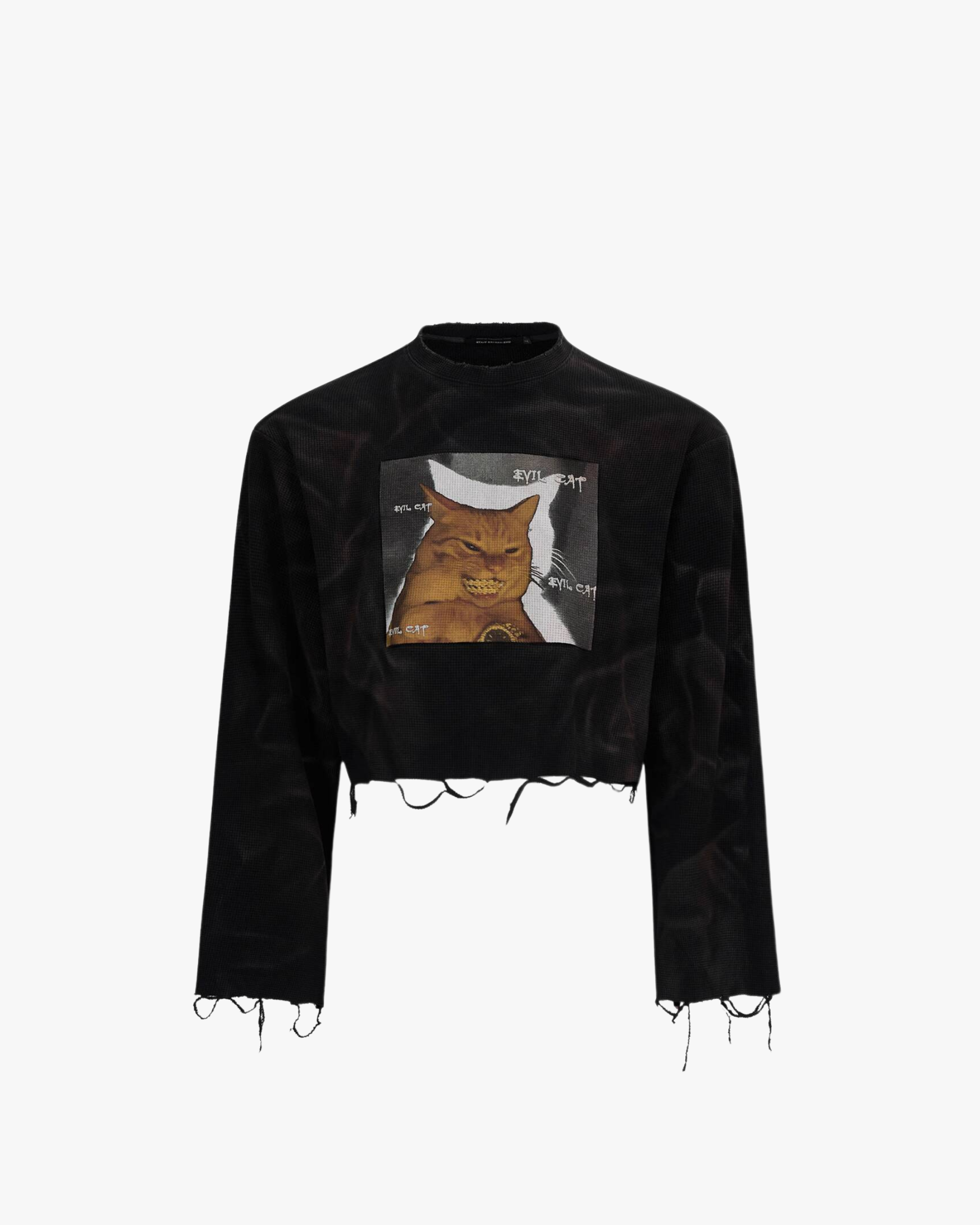 Distressed Crop Sweatshirt