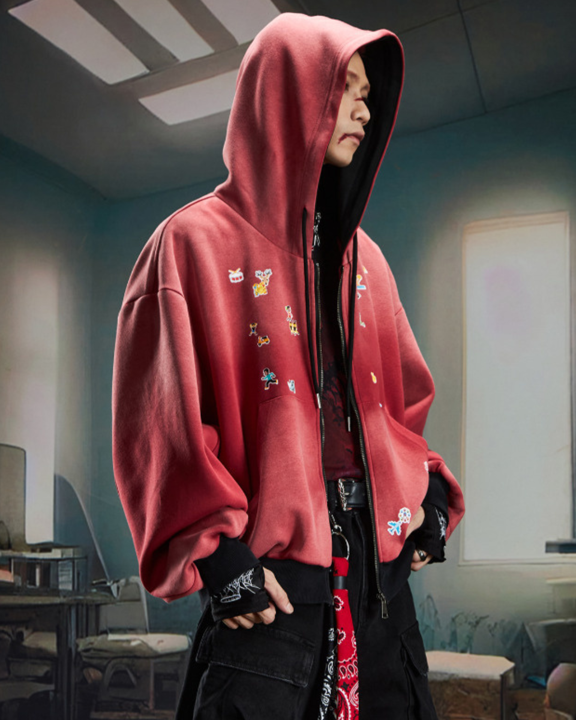 Crimson Oversized Hoodie