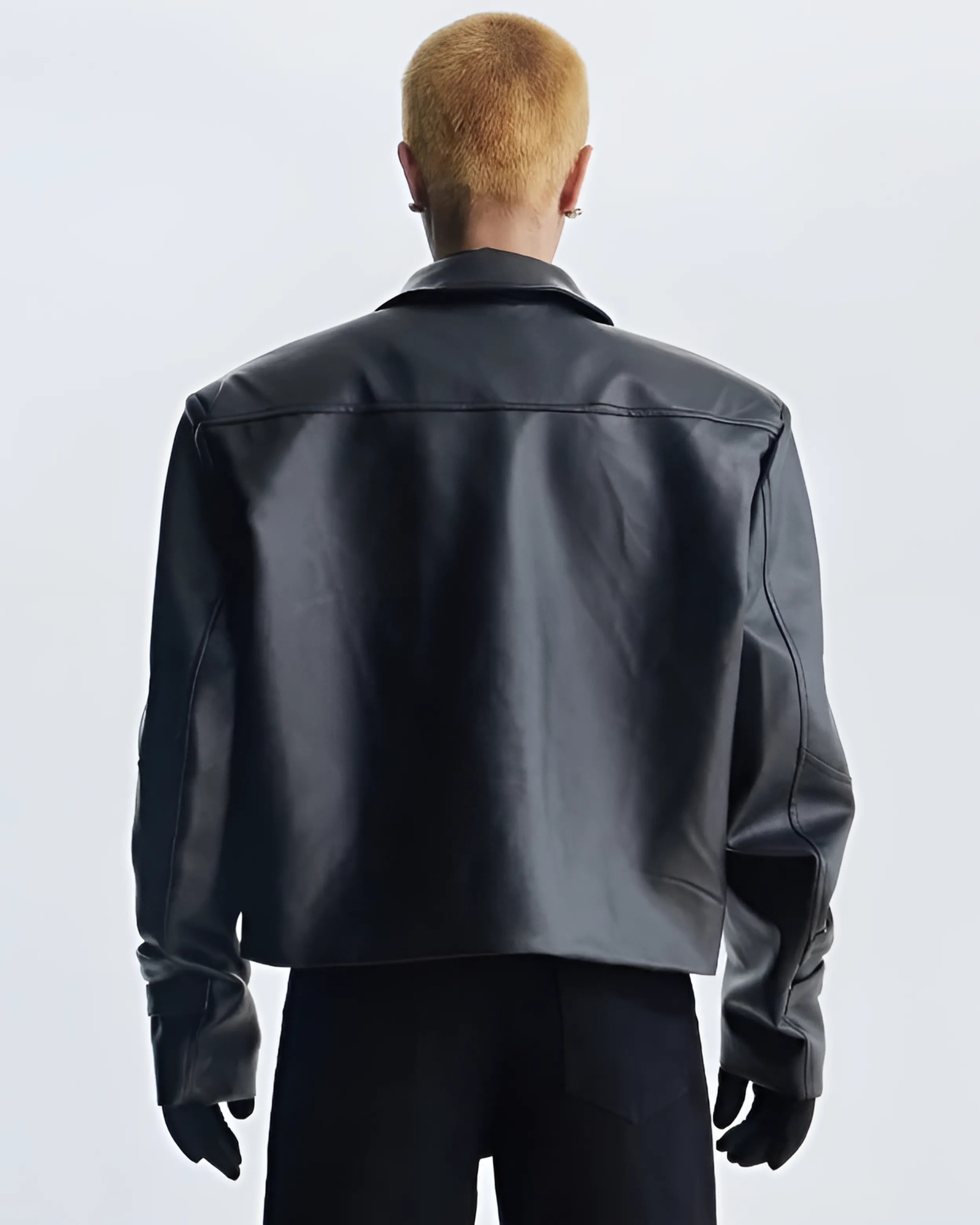 Spiked Parallel Leather Jacket