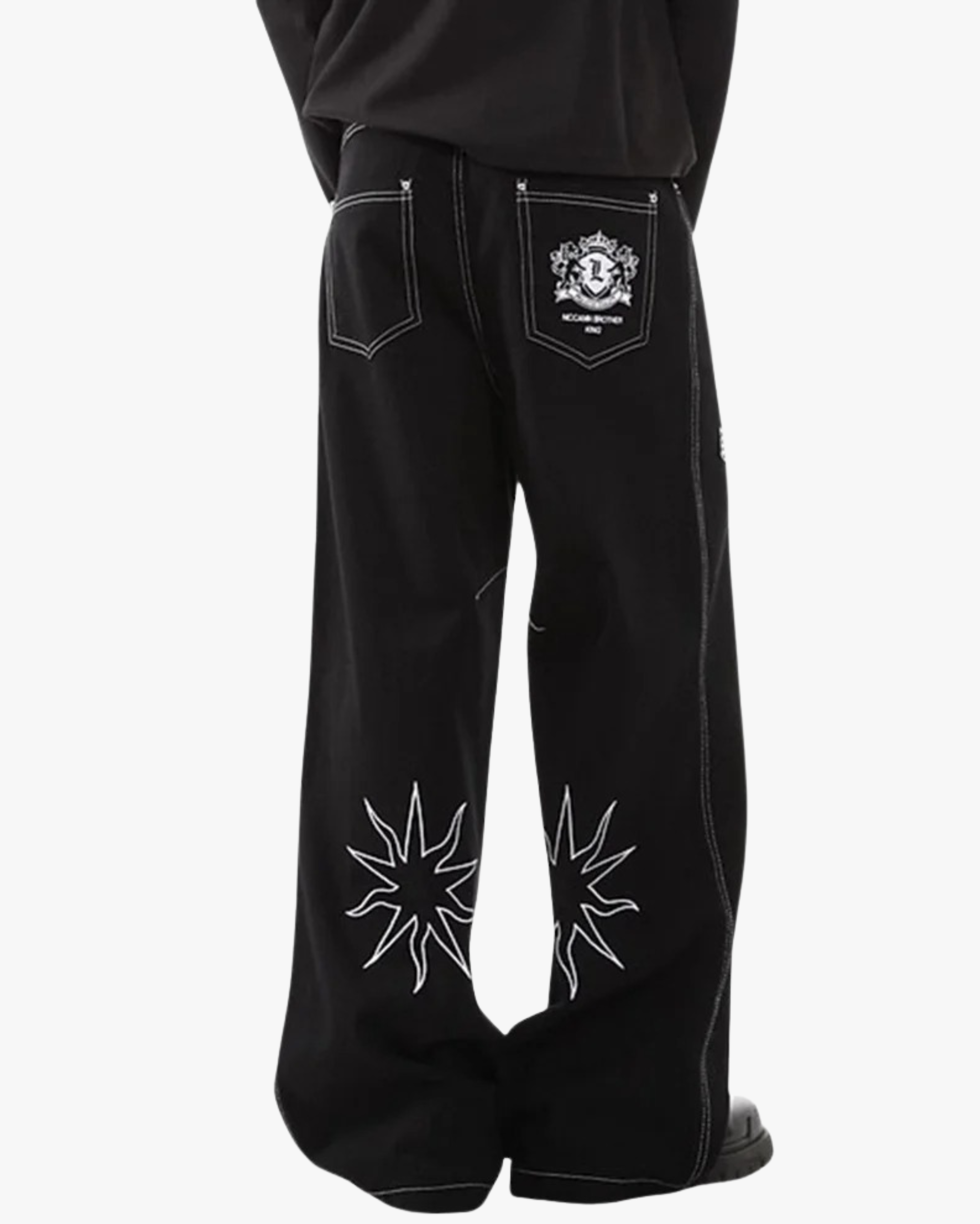 Heraldic Wide-Leg Denim